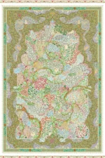 Machine-Made Silk Carpet, 1600 Reeds