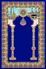 فرش ابریشم ماشینی 1600 شانه سرمه ای