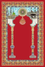 فرش ابریشم ماشینی 1600 شانه لاکی