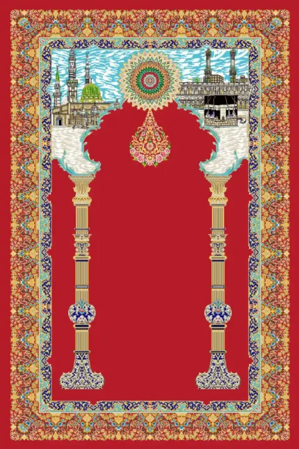 فرش ابریشم ماشینی 1600 شانه لاکی