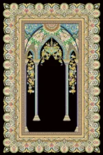 فرش ابریشم ماشینی 1600 شانه مشکی