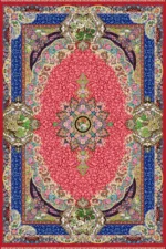 Machine-woven silk carpet, 1600 reeds, red