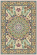 فرش ابریشم ماشینی 1600 شانه کرم