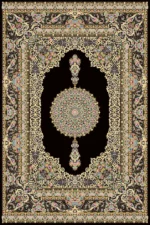 فرش ابریشم ماشینی 1600 شانه مشکی