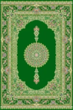 فرش ابریشم ماشینی 1600 شانه سبز