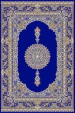 فرش ابریشم ماشینی 1600 شانه سرمه ای