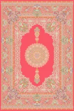 فرش ابریشم ماشینی 1600 شانه صورتی