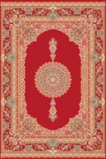 فرش ابریشم ماشینی 1600 شانه لاکی