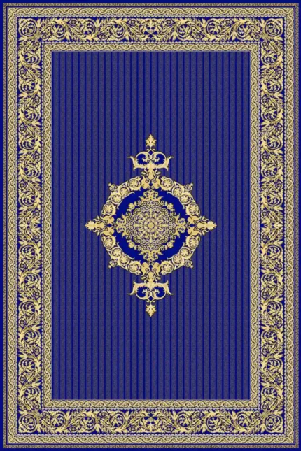 فرش ابریشم ماشینی 1600 شانه سرمه ای