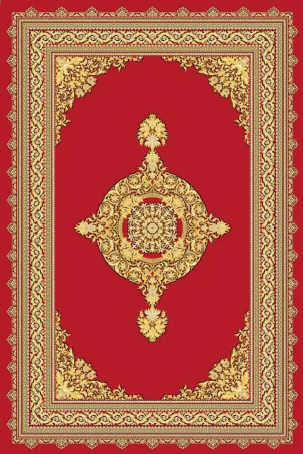 فرش ابریشم ماشینی 1600 شانه لاکی