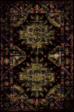 فرش ابریشم ماشینی 1600 شانه بژ