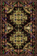 فرش ابریشم ماشینی 1600 شانه مشکی