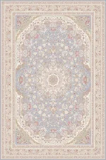 فرش اکریلیک ماشینی 1500 شانه طرح هانا آبی