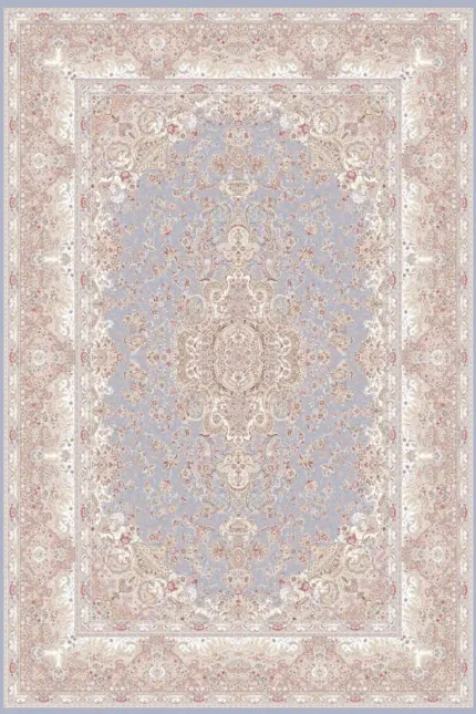 فرش اکریلیک ماشینی 1500 شانه طرح تبریز آبی