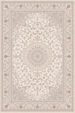 فرش اکریلیک ماشینی 1500 شانه طرح مستانه صدفی سفید