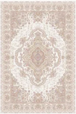 فرش اکریلیک ماشینی 1500 شانه طرح خطیبی سفید