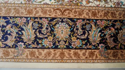 فرش ابریشم ماشینی 1600 شانه خاطره کویر کاشان