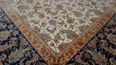 فرش ابریشم ماشینی 1600 شانه خاطره کویر کاشان