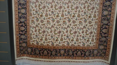 فرش ابریشم ماشینی 1600 شانه خاطره کویر کاشان