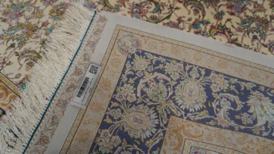 فرش ابریشم ماشینی 1600 شانه خاطره کویر کاشان