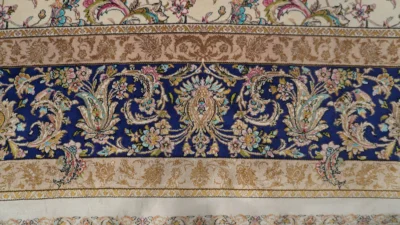 فرش ابریشم ماشینی 1600 شانه خاطره کویر کاشان