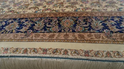 فرش ابریشم ماشینی 1600 شانه خاطره کویر کاشان