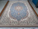 فرش اکریلیک ماشینی خاطره کویر کاشان طرح اصفهان آبی