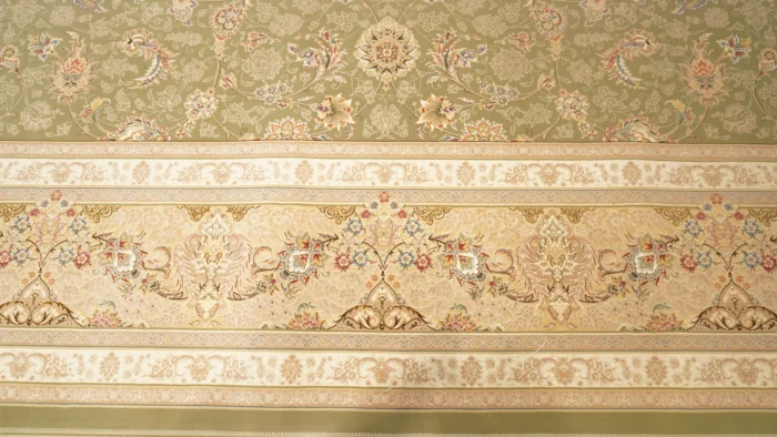فرش خاطره کویر کاشان طرح لیندا سبز