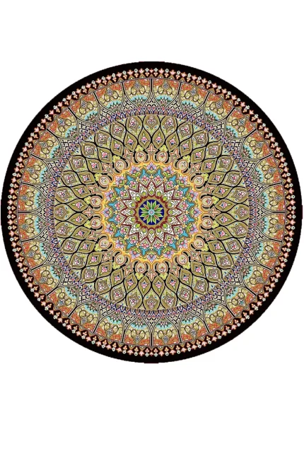 فرش گرد مدرن مشکی