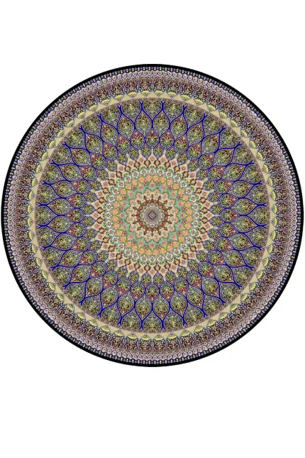 فرش گرد مدرن مشکی