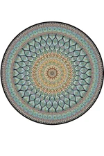 فرش گرد مدرن آبی