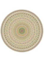 فرش گرد مدرن کرم سفید