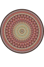 فرش گرد مدرن قرمز لاکی