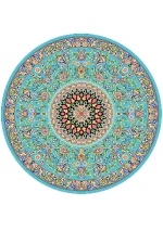 فرش گرد مدرن آبی