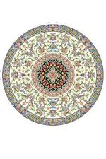 فرش گرد مدرن کرم سفید