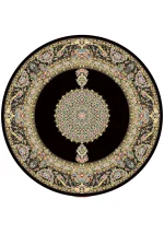 فرش گرد مدرن زمینه مشکی