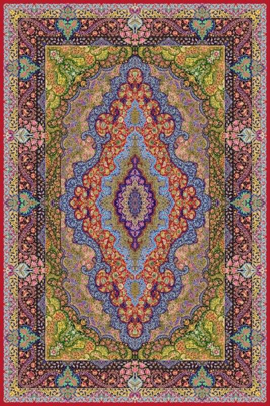 «فرش ابریشم لاکی خاطره کویر کاشان»